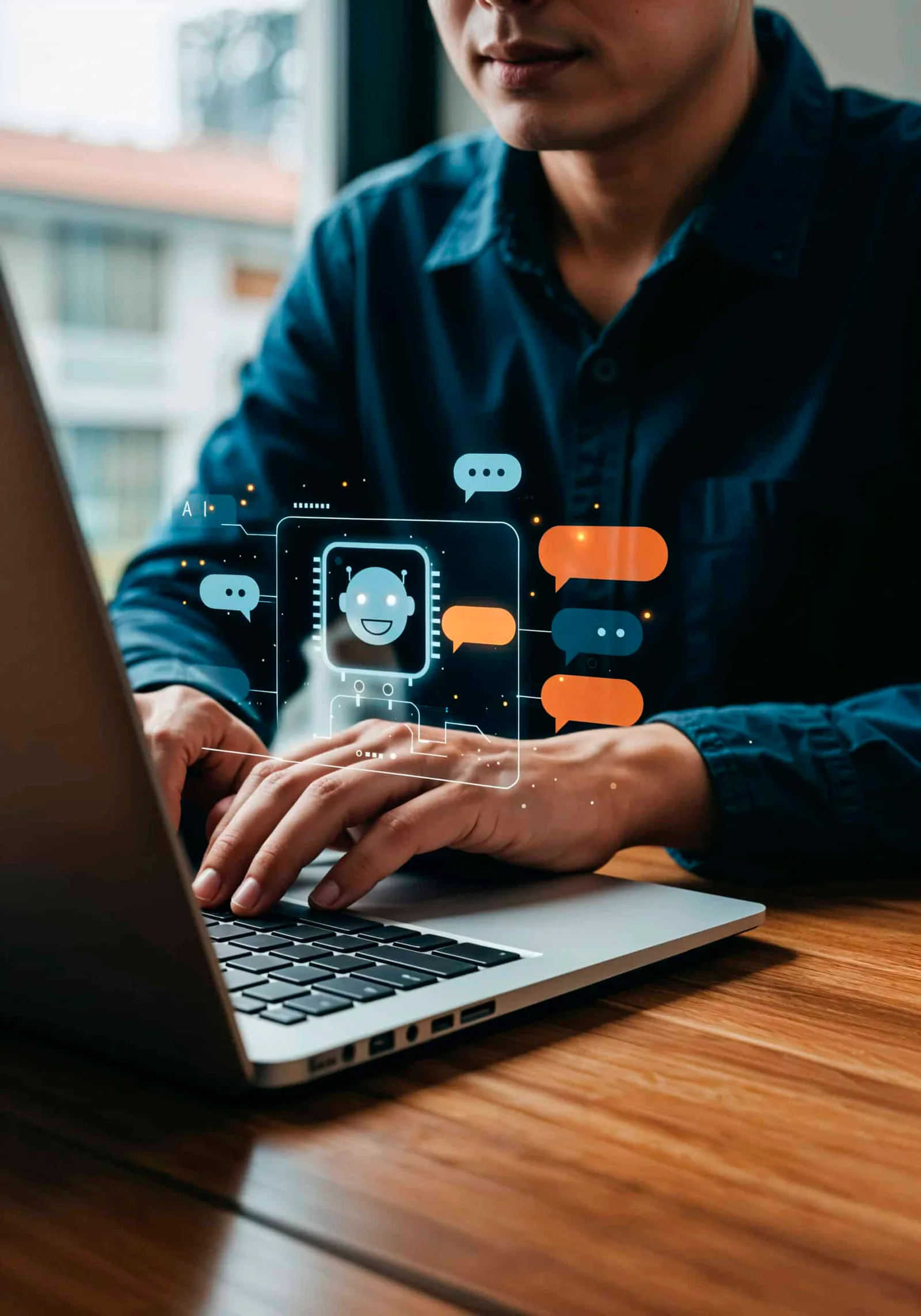 Werken met een AI-assistent op de laptop